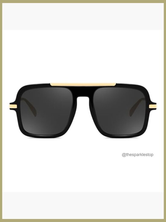 Retro Square Aviator Sunglasses, UV Protection, Unisex, PC Frame, Metal Temples